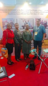 Her Excellency Margaret L Kyogire Deputy High Commissioner Republic of Uganda visited the stall of Terrablock Machinery along with other officials of the Uganda Embassy and discussed with Mr.Sanjeev Mahapatra the Director of Terrablock Machinery